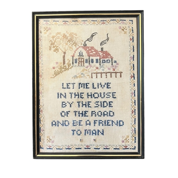 Vintage Embroidered Picture Dated‎ 1940 - Picture 1 of 4